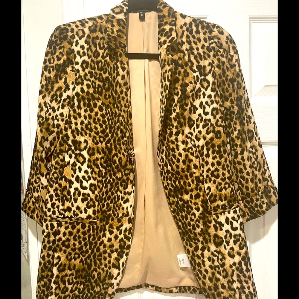 Express satin leopard Blazer